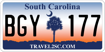 SC license plate BGY177