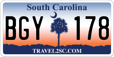 SC license plate BGY178