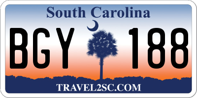 SC license plate BGY188