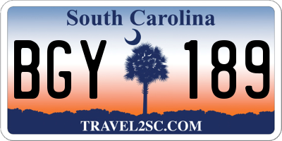 SC license plate BGY189