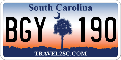 SC license plate BGY190