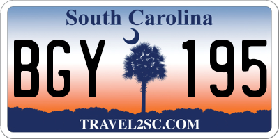 SC license plate BGY195