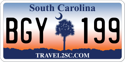 SC license plate BGY199