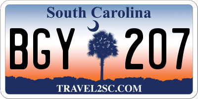 SC license plate BGY207
