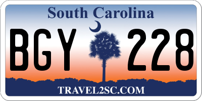 SC license plate BGY228