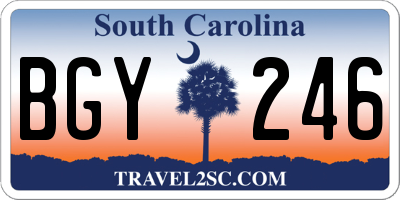 SC license plate BGY246