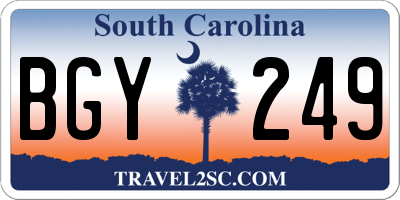 SC license plate BGY249
