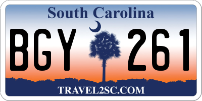 SC license plate BGY261