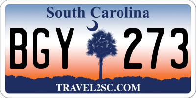 SC license plate BGY273
