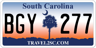 SC license plate BGY277