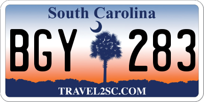 SC license plate BGY283