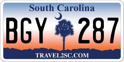 SC license plate BGY287