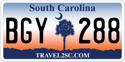 SC license plate BGY288
