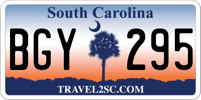 SC license plate BGY295