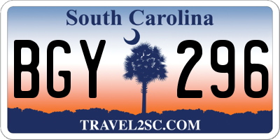 SC license plate BGY296