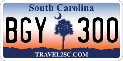 SC license plate BGY300