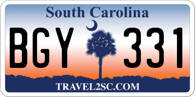 SC license plate BGY331