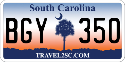 SC license plate BGY350