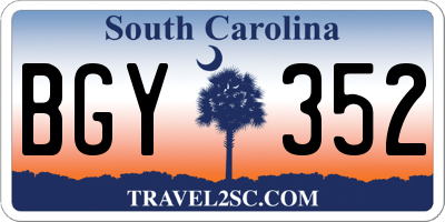 SC license plate BGY352