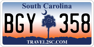 SC license plate BGY358