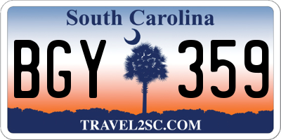 SC license plate BGY359