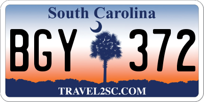 SC license plate BGY372