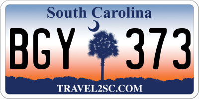 SC license plate BGY373