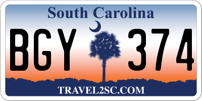 SC license plate BGY374