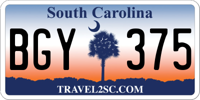 SC license plate BGY375