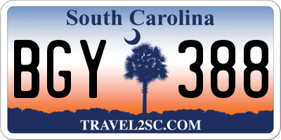 SC license plate BGY388