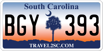 SC license plate BGY393