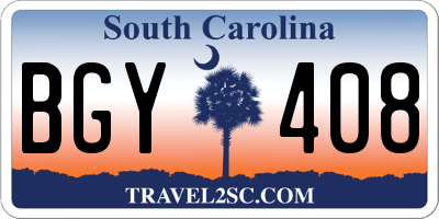 SC license plate BGY408