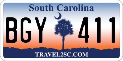 SC license plate BGY411