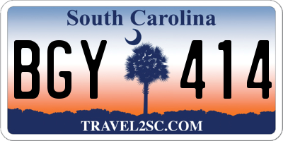 SC license plate BGY414