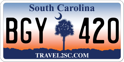 SC license plate BGY420