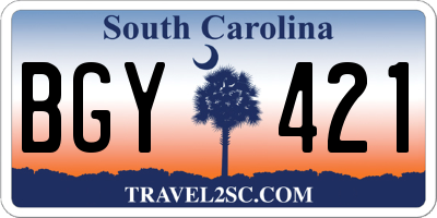 SC license plate BGY421