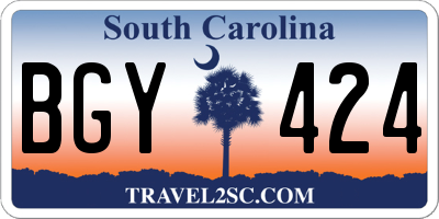 SC license plate BGY424
