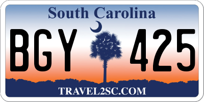 SC license plate BGY425