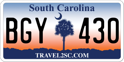 SC license plate BGY430