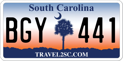 SC license plate BGY441