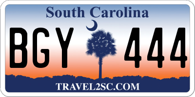 SC license plate BGY444