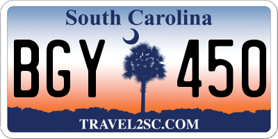 SC license plate BGY450