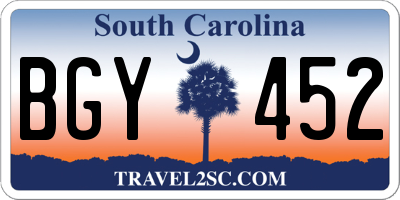 SC license plate BGY452
