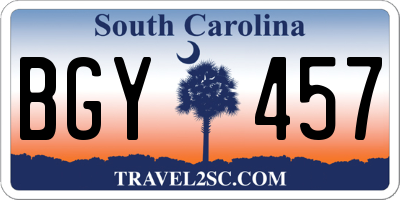 SC license plate BGY457