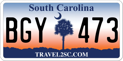 SC license plate BGY473