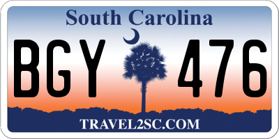 SC license plate BGY476