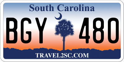 SC license plate BGY480