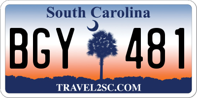 SC license plate BGY481