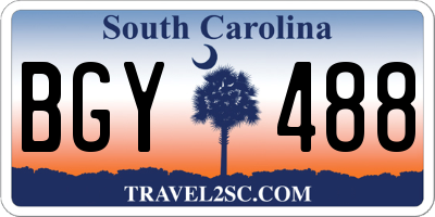 SC license plate BGY488