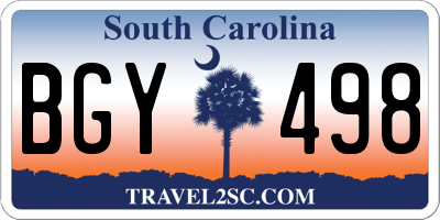 SC license plate BGY498